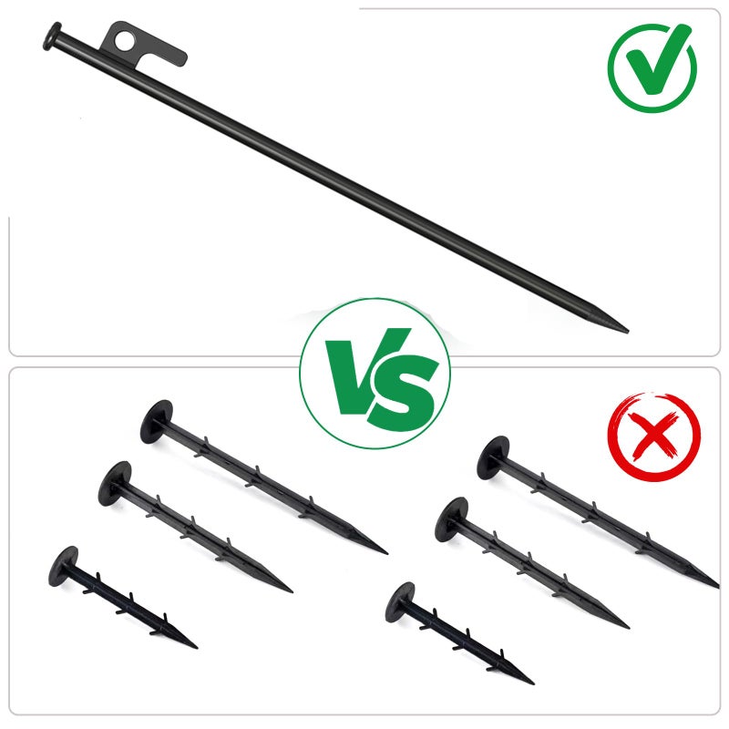 DasTior 3 Pcs Heavy Duty Steel Tree Stake Kit, Tree Supports for Leaning Tree Protection with 3 PCS 11.8"" Steel Tree Stakes, 3 PCS 15.8"" Tree Straps,32.8 FT Rope - Image 3